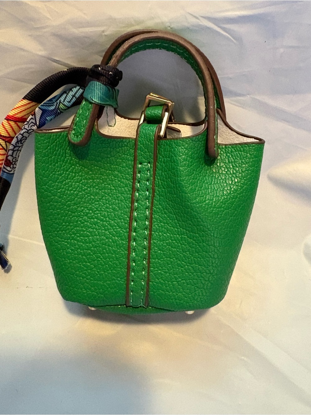 Bag Charm - Green vegan Leather Mini Satchel with Gold Hardware 3/$18 - Picture 3 of 3